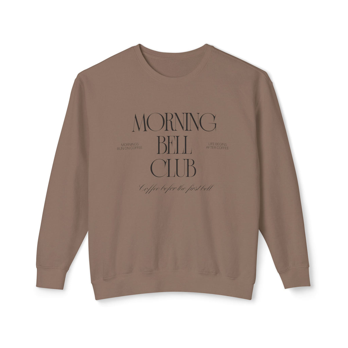 Back To School Morning Bell Club Crewneck Sweatshirt — Minimalist White Cozy Pullover