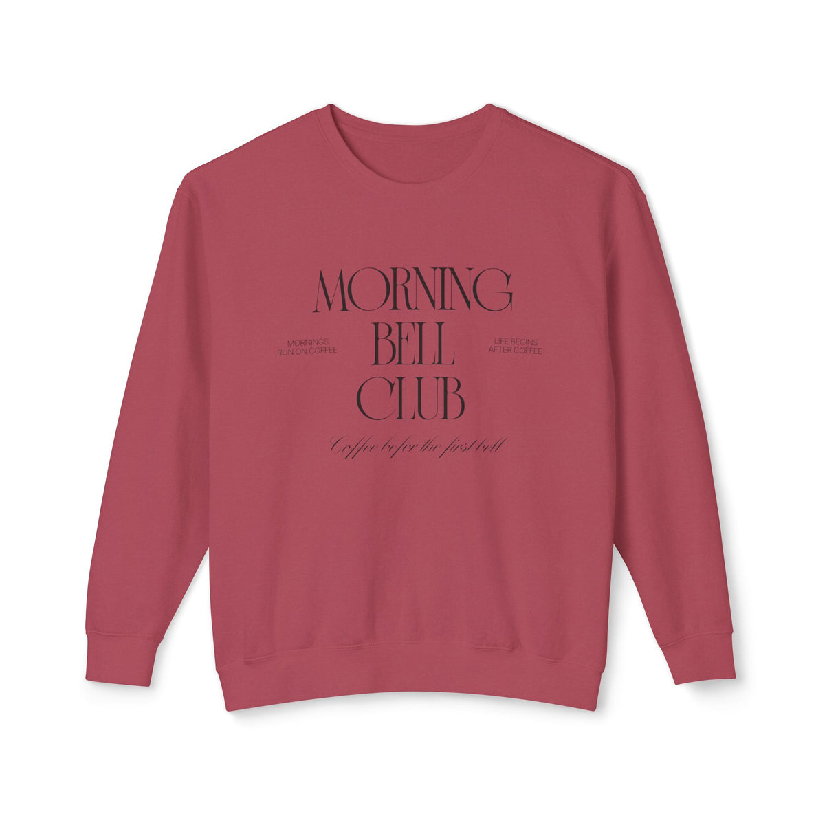Back To School Morning Bell Club Crewneck Sweatshirt — Minimalist White Cozy Pullover