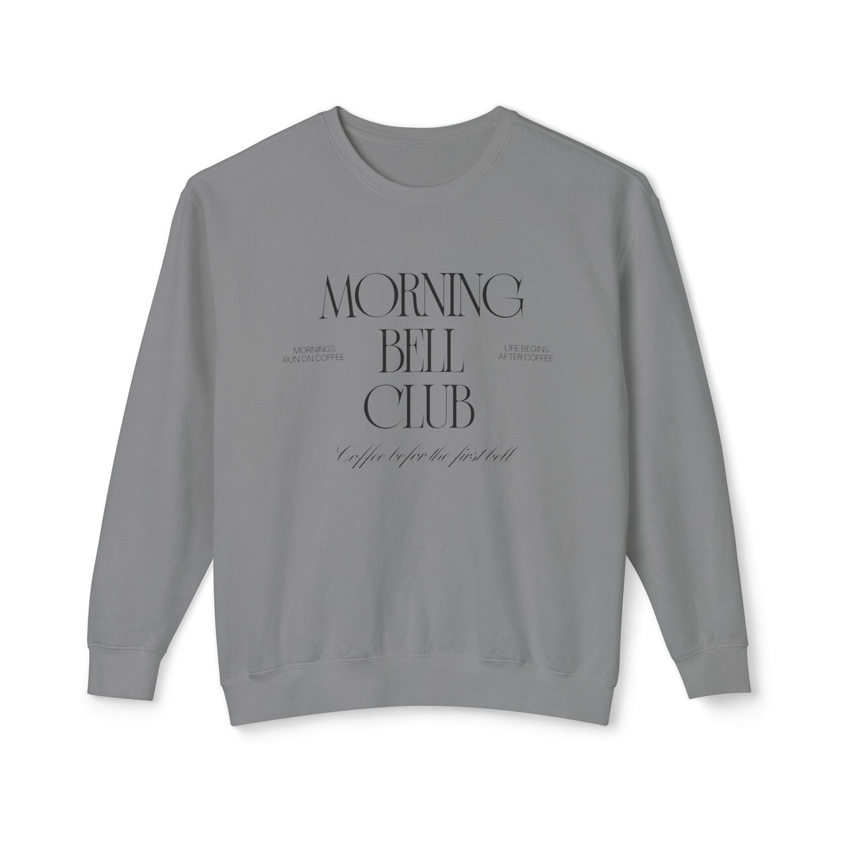 Back To School Morning Bell Club Crewneck Sweatshirt — Minimalist White Cozy Pullover